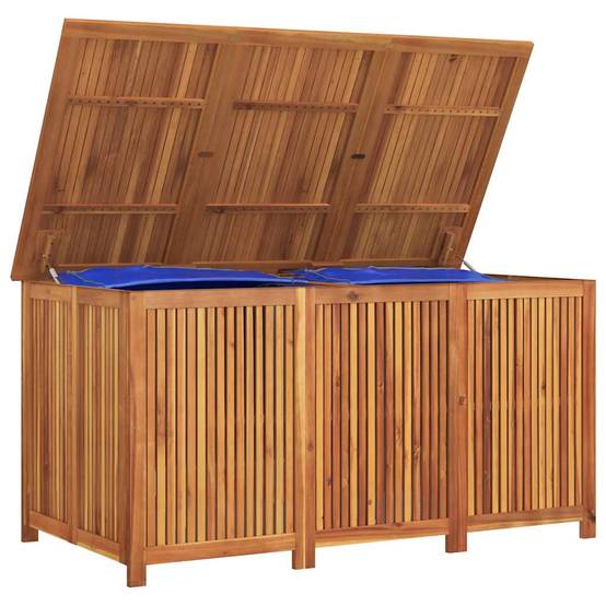 Coffre de jardin bois d'acacia naturel 150 x 80 x 75 cm - PANGIVO - Image 5