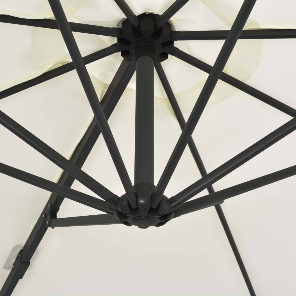 Helloshop26 - Parasol meuble de jardin en porte-à-faux avec mât en acier 300 cm sable - Imagen 6