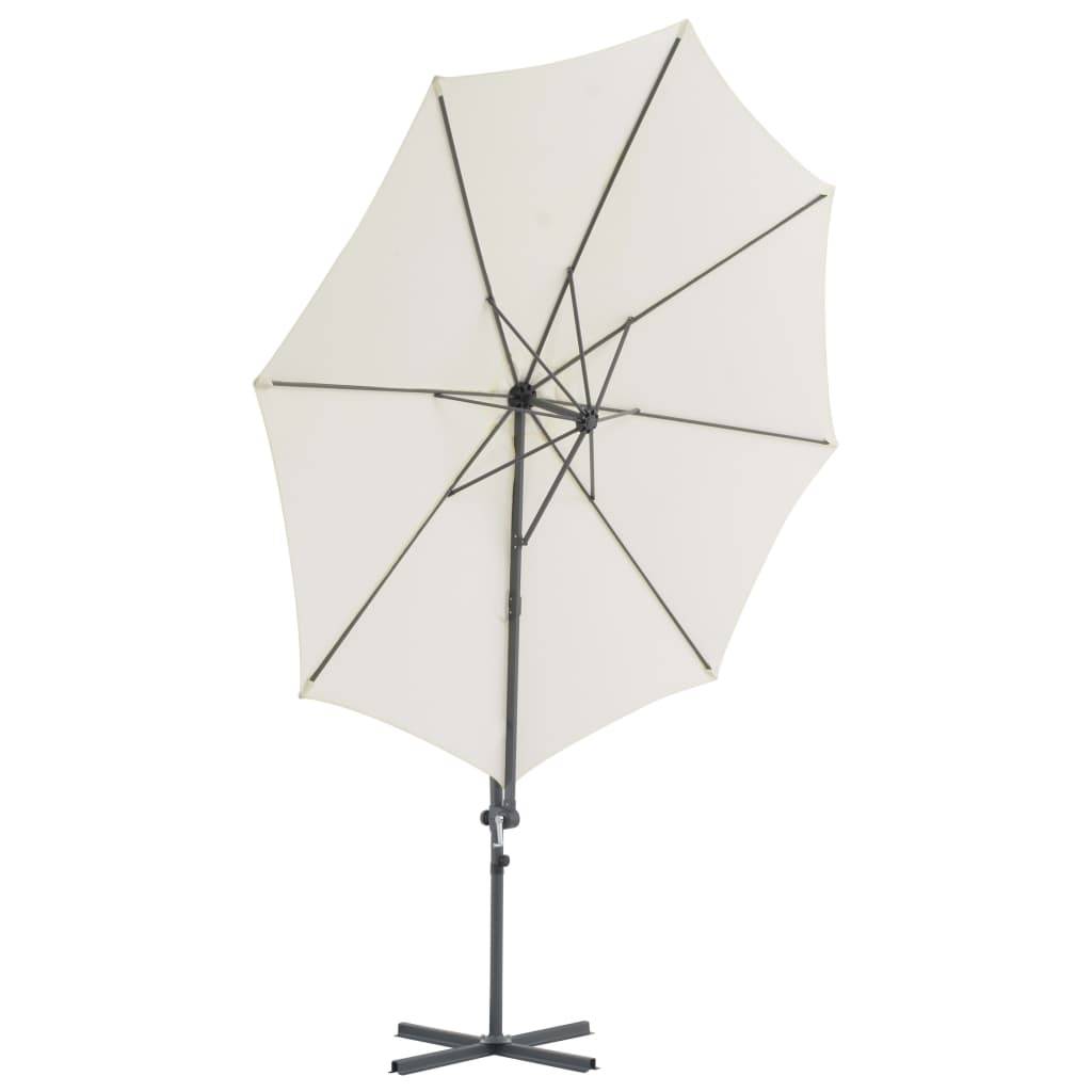 Helloshop26 - Parasol meuble de jardin en porte-à-faux avec mât en acier 300 cm sable - Imagen 3
