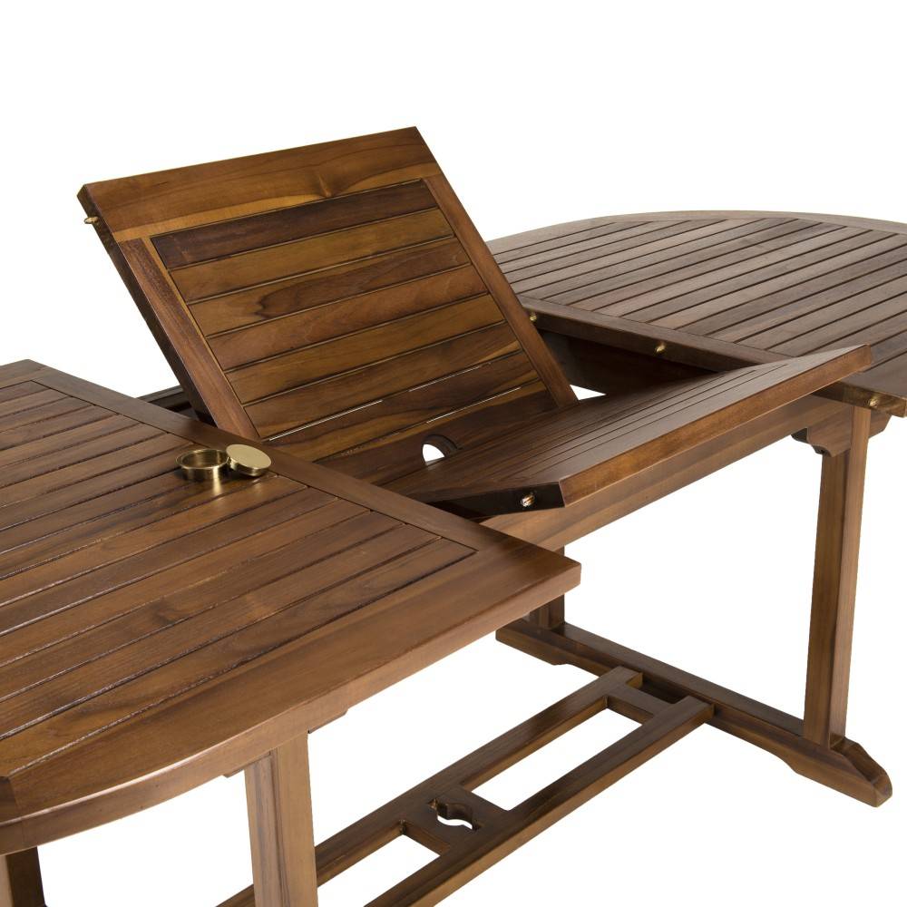 Macabane - MAEVA - Table de jardin 8/10 pers. Table ext. 180/240cm bois teck huilé - Imagen 7