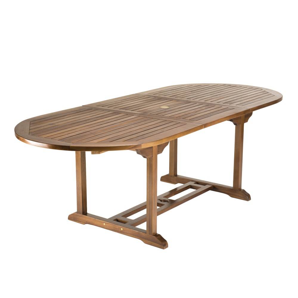 Macabane - MAEVA - Table de jardin 8/10 pers. Table ext. 180/240cm bois teck huilé - Imagen 3