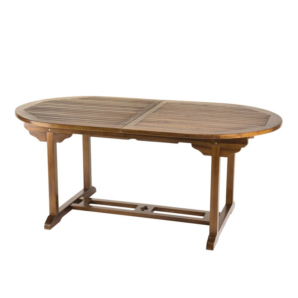 Macabane - MAEVA - Table de jardin 8/10 pers. Table ext. 180/240cm bois teck huilé - Imagen 1