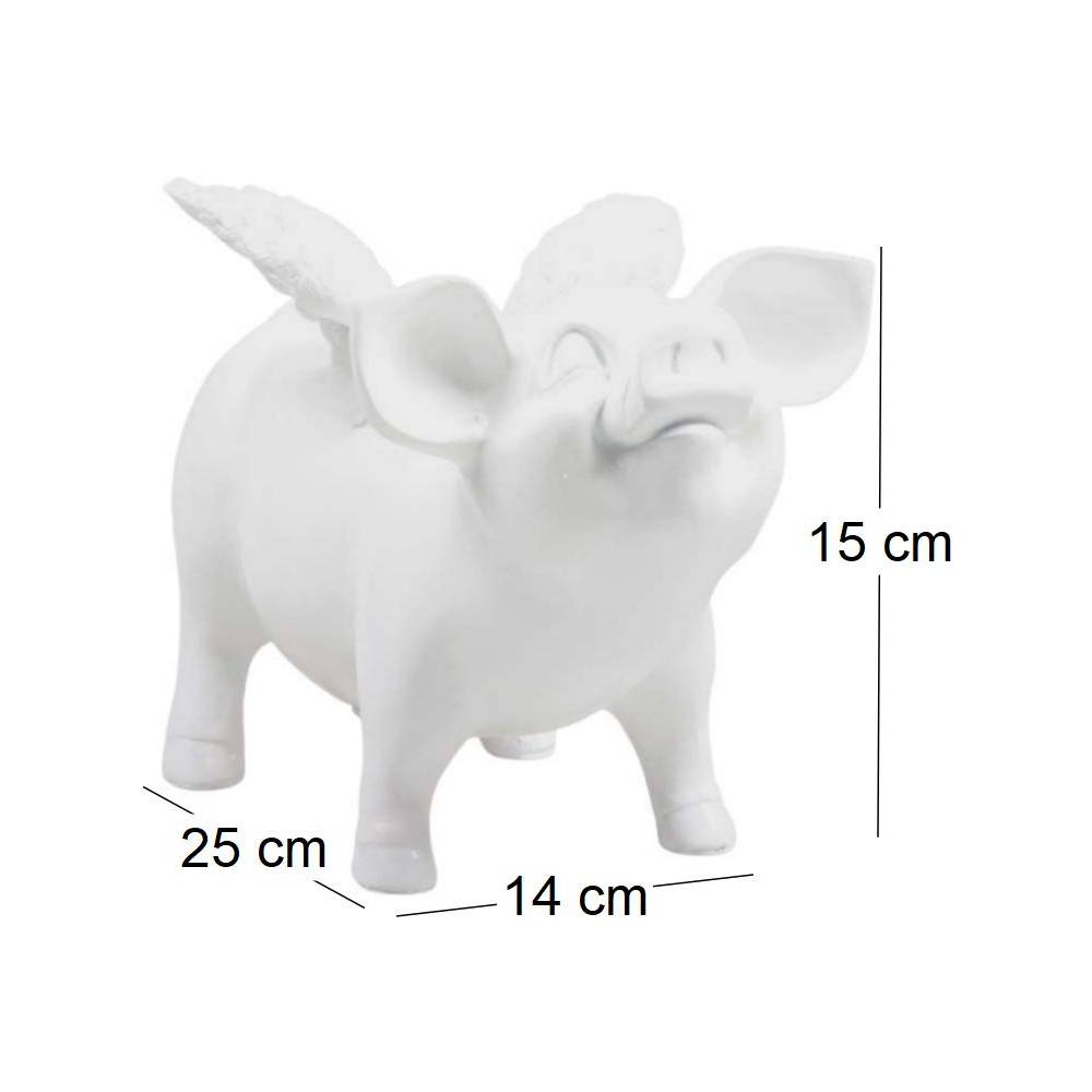 Stoobz - Tirelire cochon avec ailes en résine 14 x 25 x 15 cm Stoobz - Imagen 2