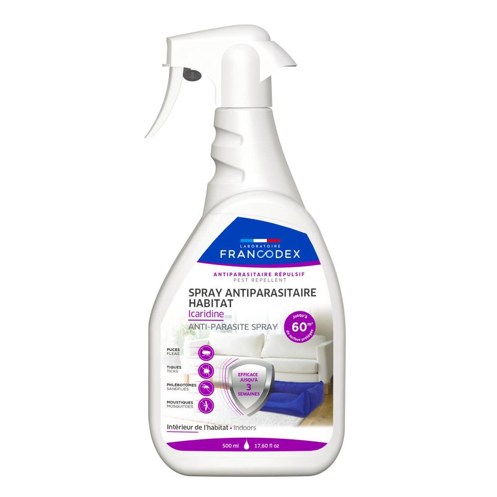 Francodex - Spray Antiparasitaire Habitat Icaridine 500 ml ENVIRONNEMENT - Image 1