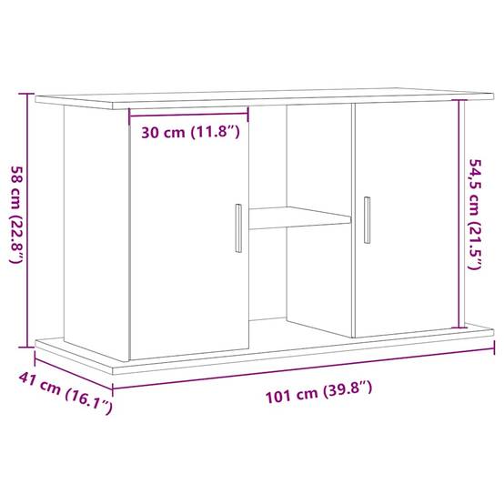 Meuble Support Aquarium en Bois avec 3 Niveaux 101x41x58 cm Vieux Bois - ComfortXL Outdoor Living - Image 10