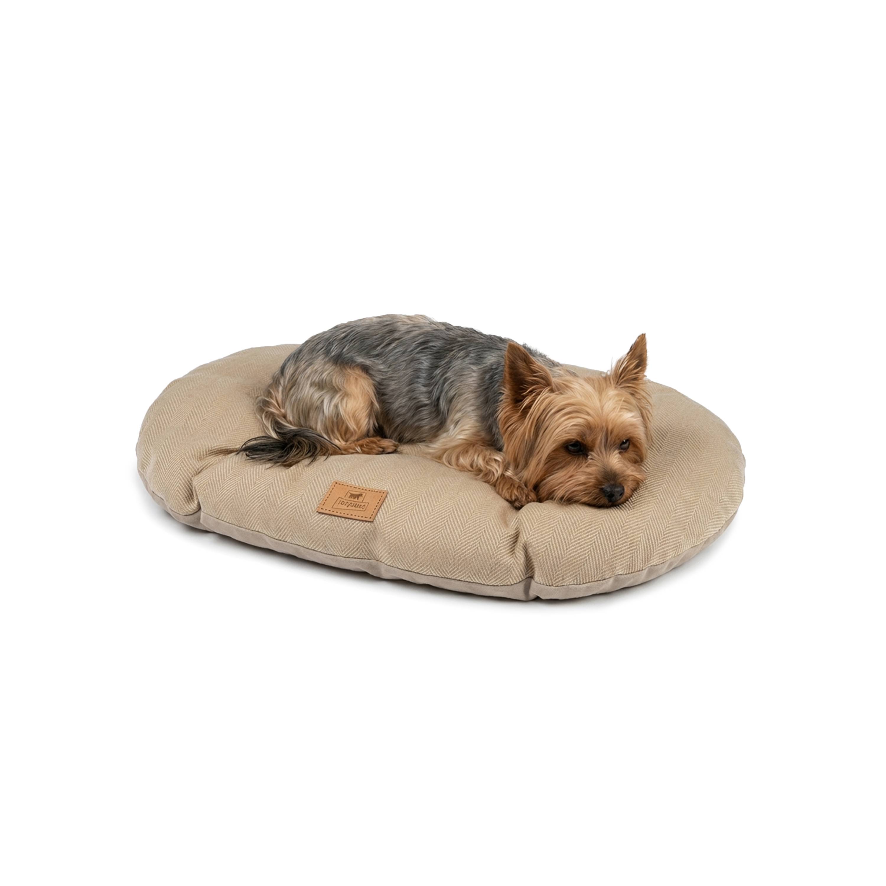 Ferplast - Coussin pour chiens et chats STUART 55/4, double-face, tweed, velours doux, lavable, Beige - Imagen 7