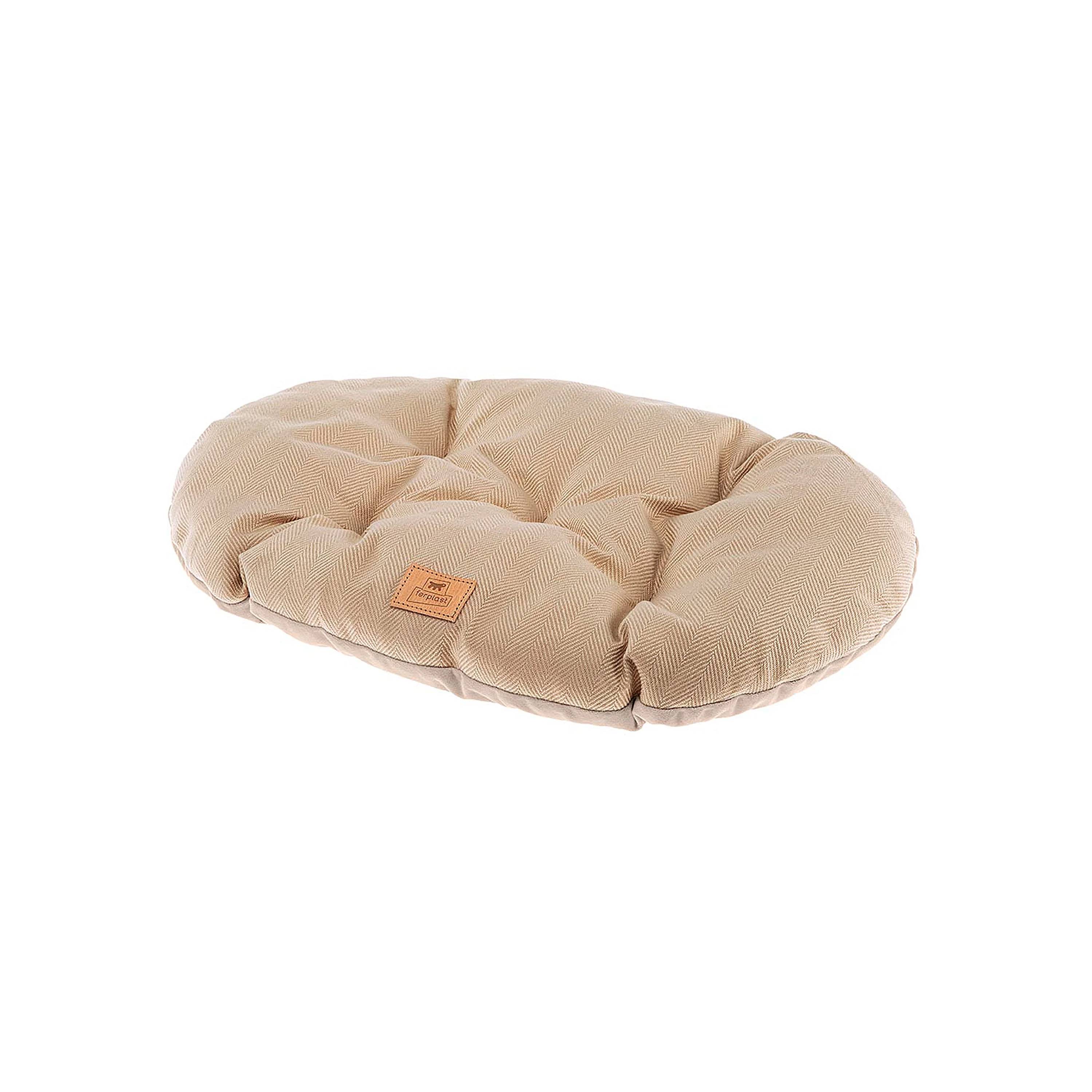 Ferplast - Coussin pour chiens et chats STUART 55/4, double-face, tweed, velours doux, lavable, Beige - Imagen 1