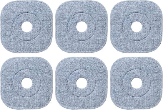 Lot de 6 Serpillière en Microfibre, 6 Lingettes de Rechange Amovible, Lavable en Machine pour Sols, Carrelages, Murs, Fenêtres, 26,5 x 26,5 x 0,7 cm ( - Image 1