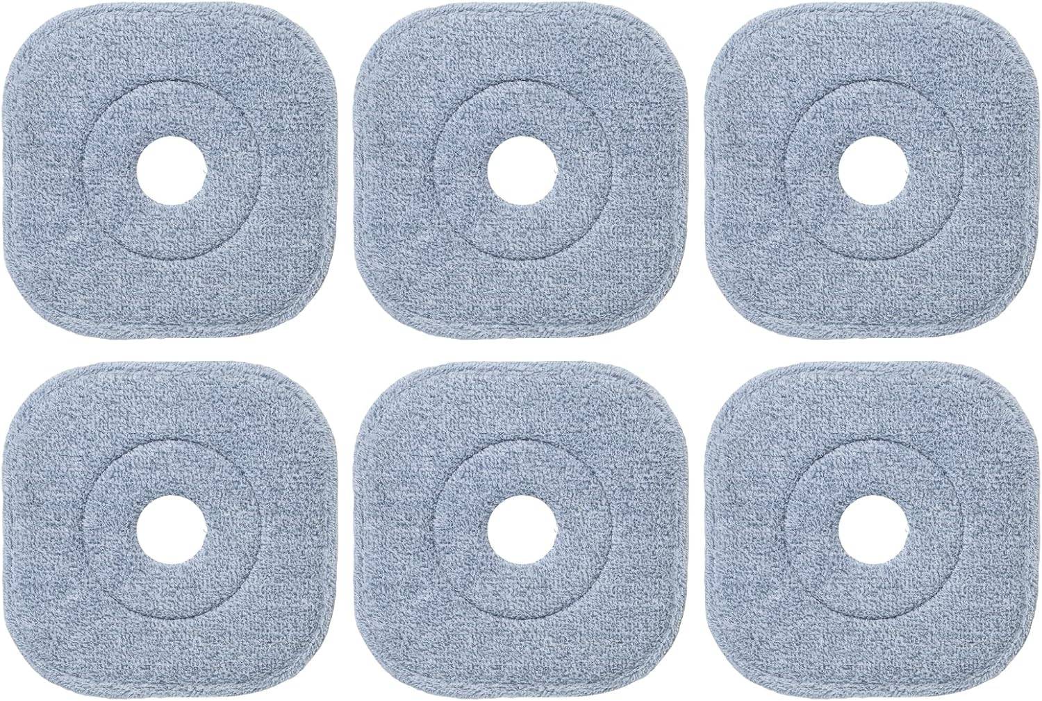 Lot de 6 Serpillière en Microfibre, 6 Lingettes de Rechange Amovible, Lavable en Machine pour Sols, Carrelages, Murs, Fenêtres, 26,5 x 26,5 x 0,7 cm ( - Image 1