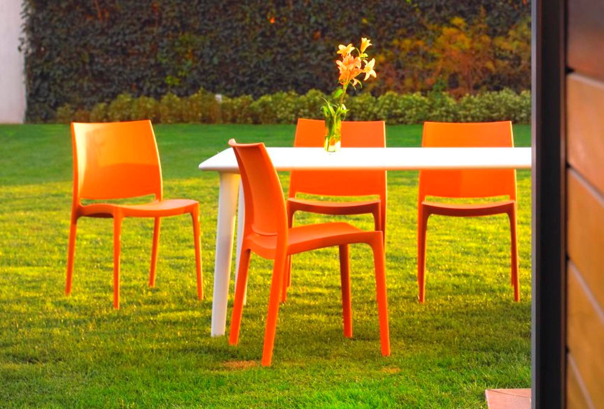 Table rectangulaire extérieur 160x90 ivoire DESSA Resol - Image 5