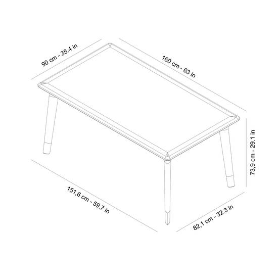 Table rectangulaire extérieur 160x90 ivoire DESSA Resol - Image 2