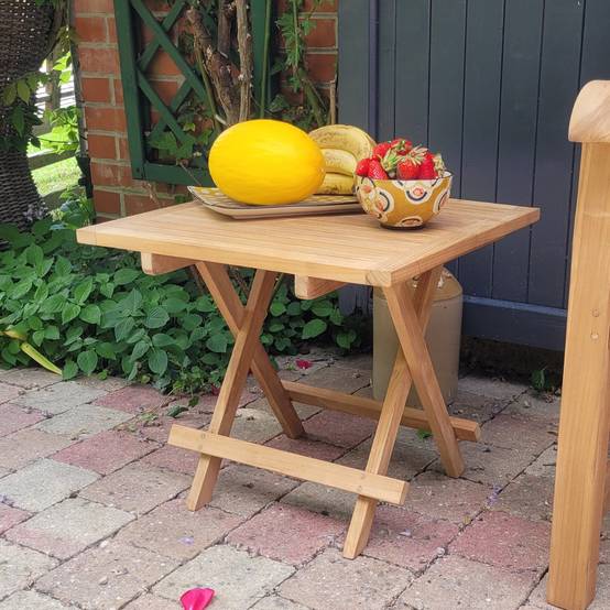 Table basse pliante carrée en teck massif Kento 50 x 50 cm - TECK'Attitude - Imagen 2