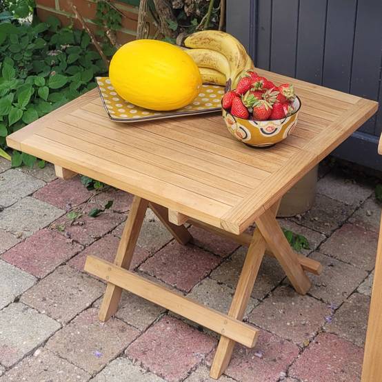Table basse pliante carrée en teck massif Kento 50 x 50 cm - TECK'Attitude - Imagen 3