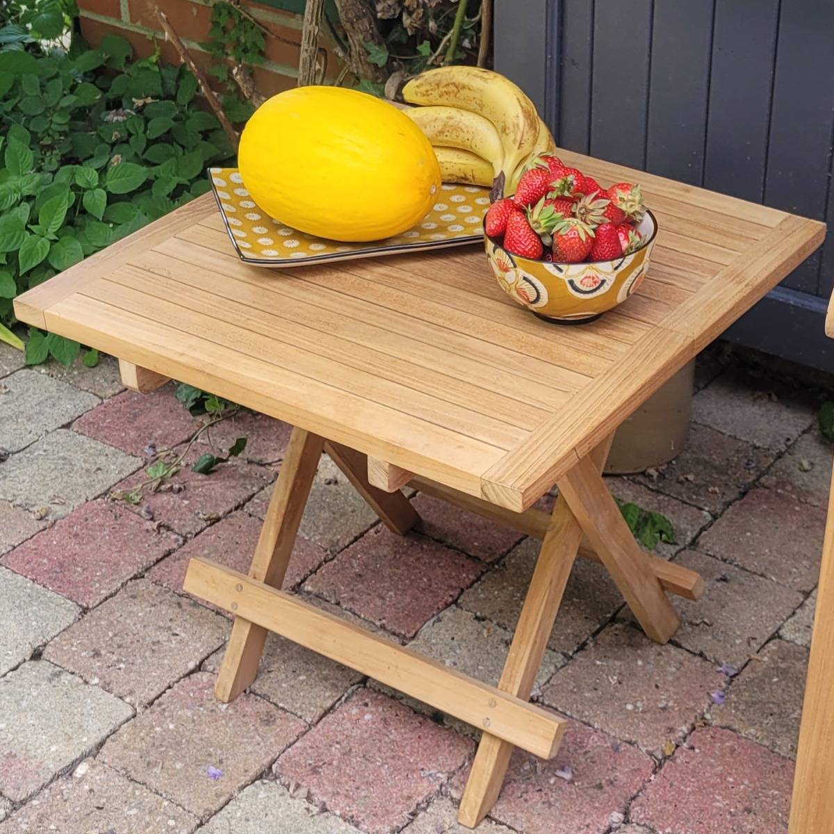 Table basse pliante carrée en teck massif Kento 50 x 50 cm - TECK'Attitude - Imagen 3