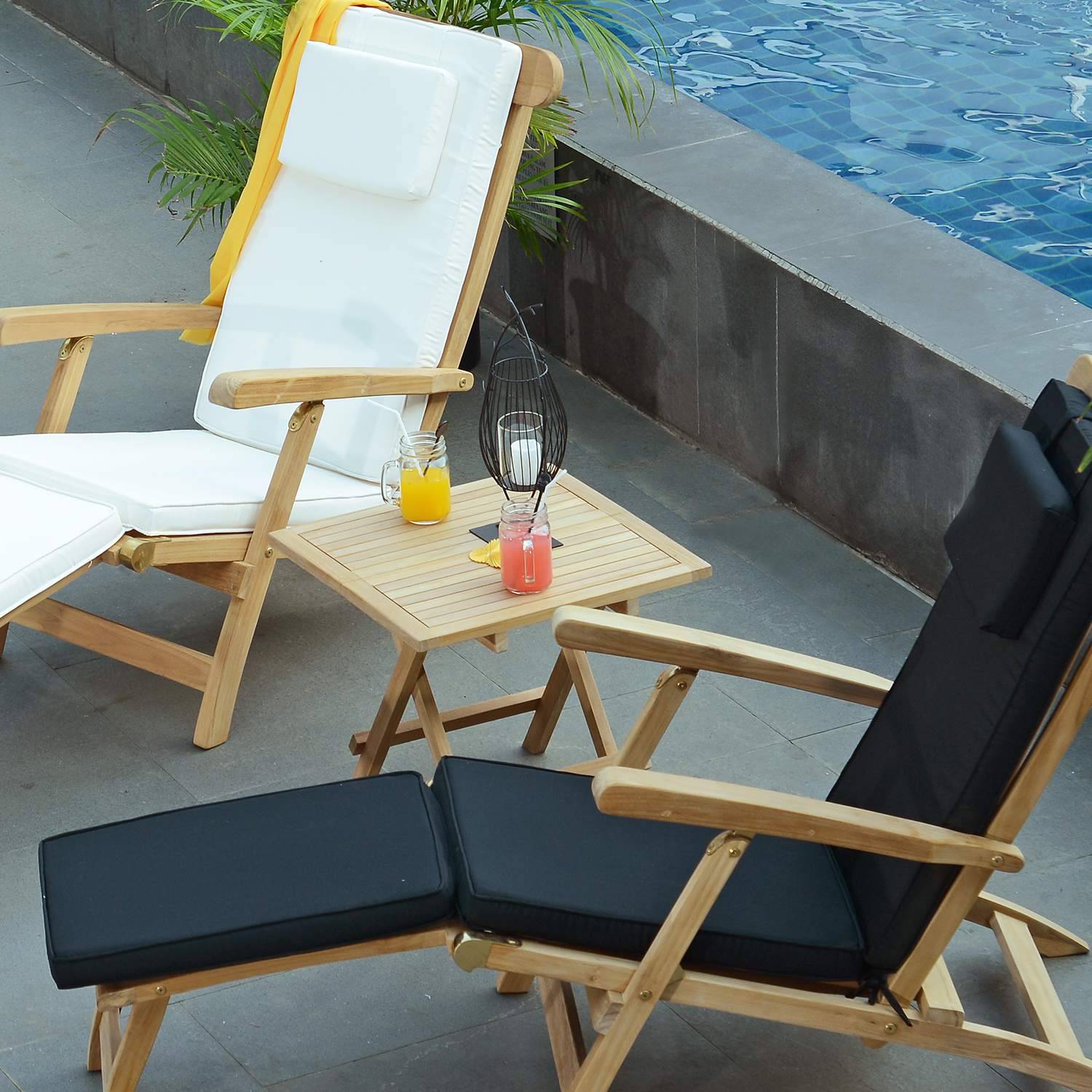 Table basse pliante carrée en teck massif Kento 50 x 50 cm - TECK'Attitude - Imagen 4