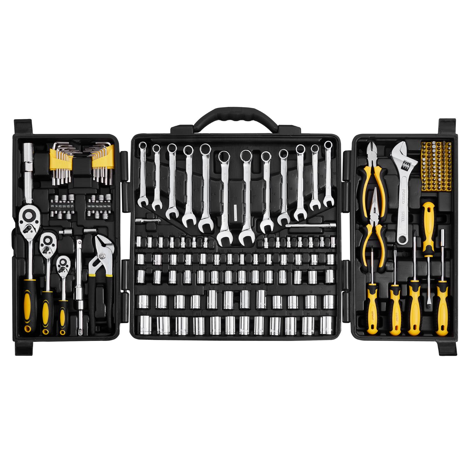 VEVOR Coffret outils mécanicien 207pcs, douilles SAE métrique, réparation auto. - Image 1