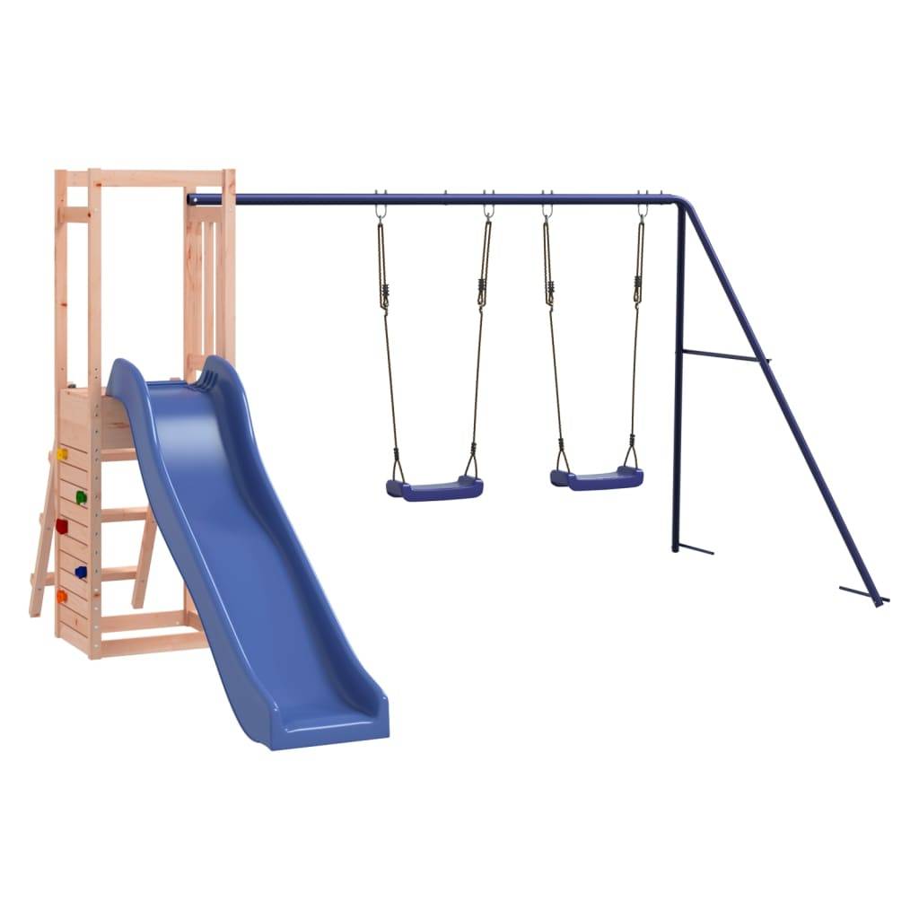 Helloshop26 - Aire de jeux d'extérieur balançoires toboggan portiques robuste jeux jardin 308 x 321 x 169 cm bois massif de douglas - Imagen 1