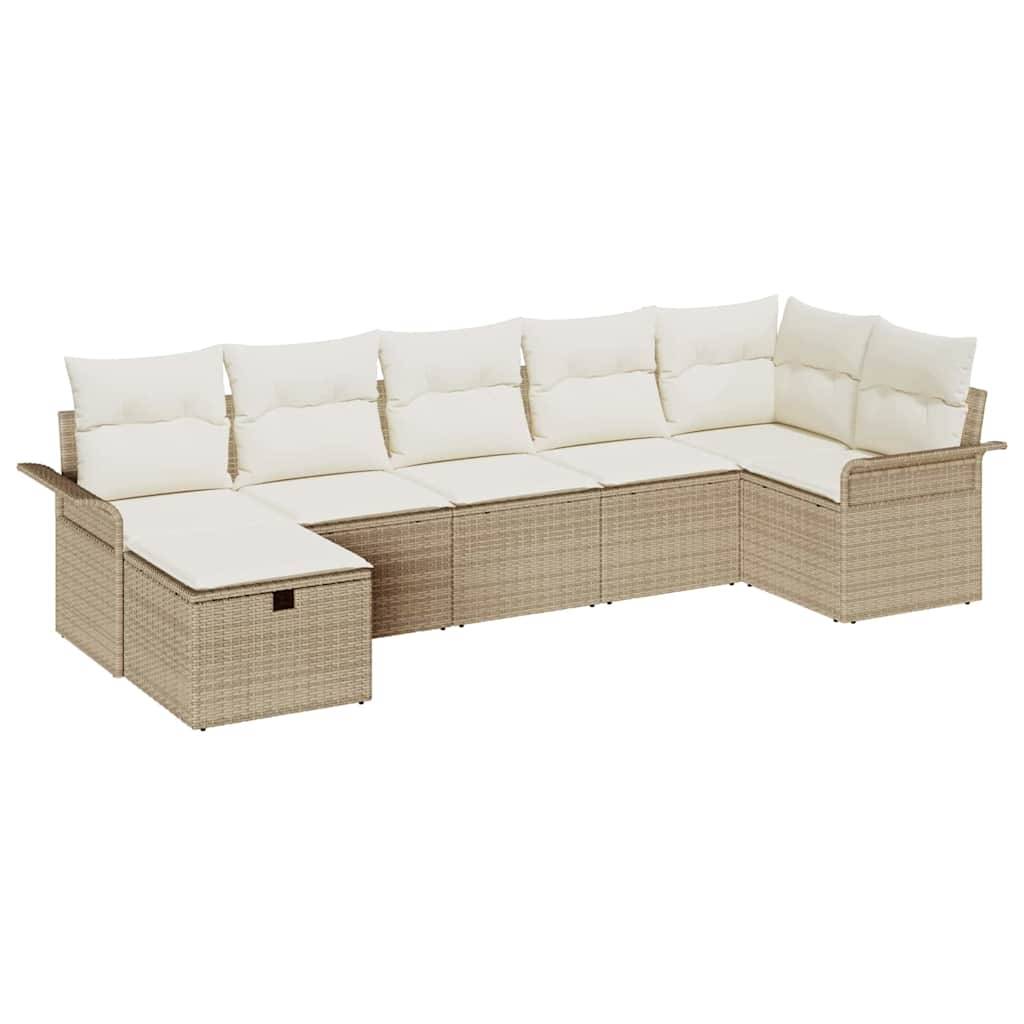 ComfortXL - Salon de jardin modulable 7 places avec pouf et rangement pratique Beige – ComfortXL Outdoor Living - Image 2