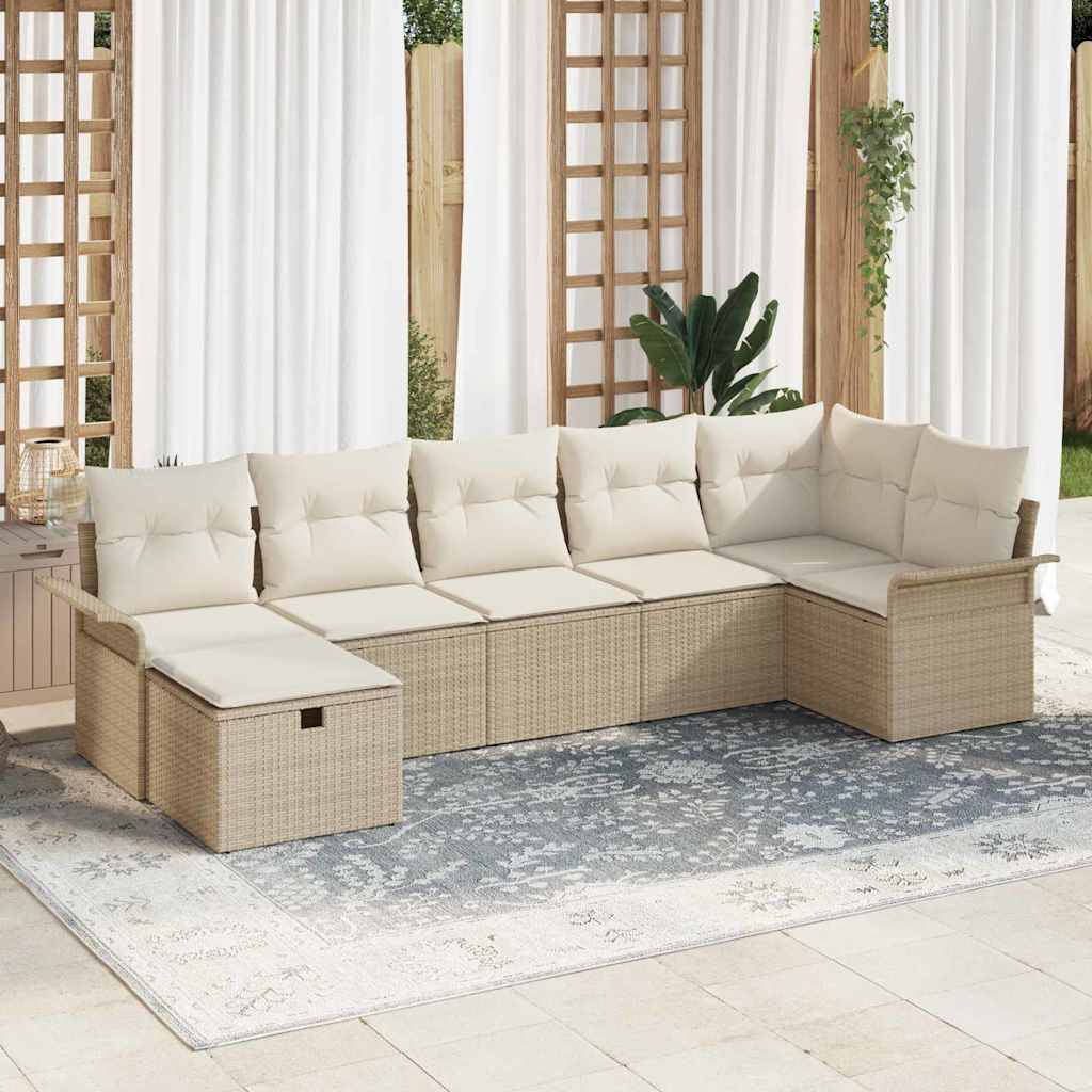 ComfortXL - Salon de jardin modulable 7 places avec pouf et rangement pratique Beige – ComfortXL Outdoor Living - Image 1
