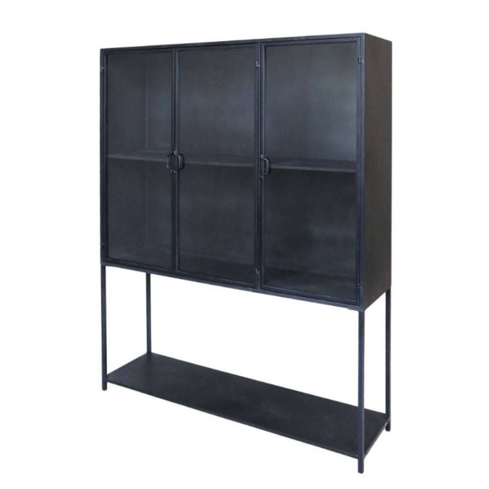 Chemin De Campagne - Armoire 3 portes rangement chambre salle de bain métallique noir 175cm Chemin de campagne - Imagen 1
