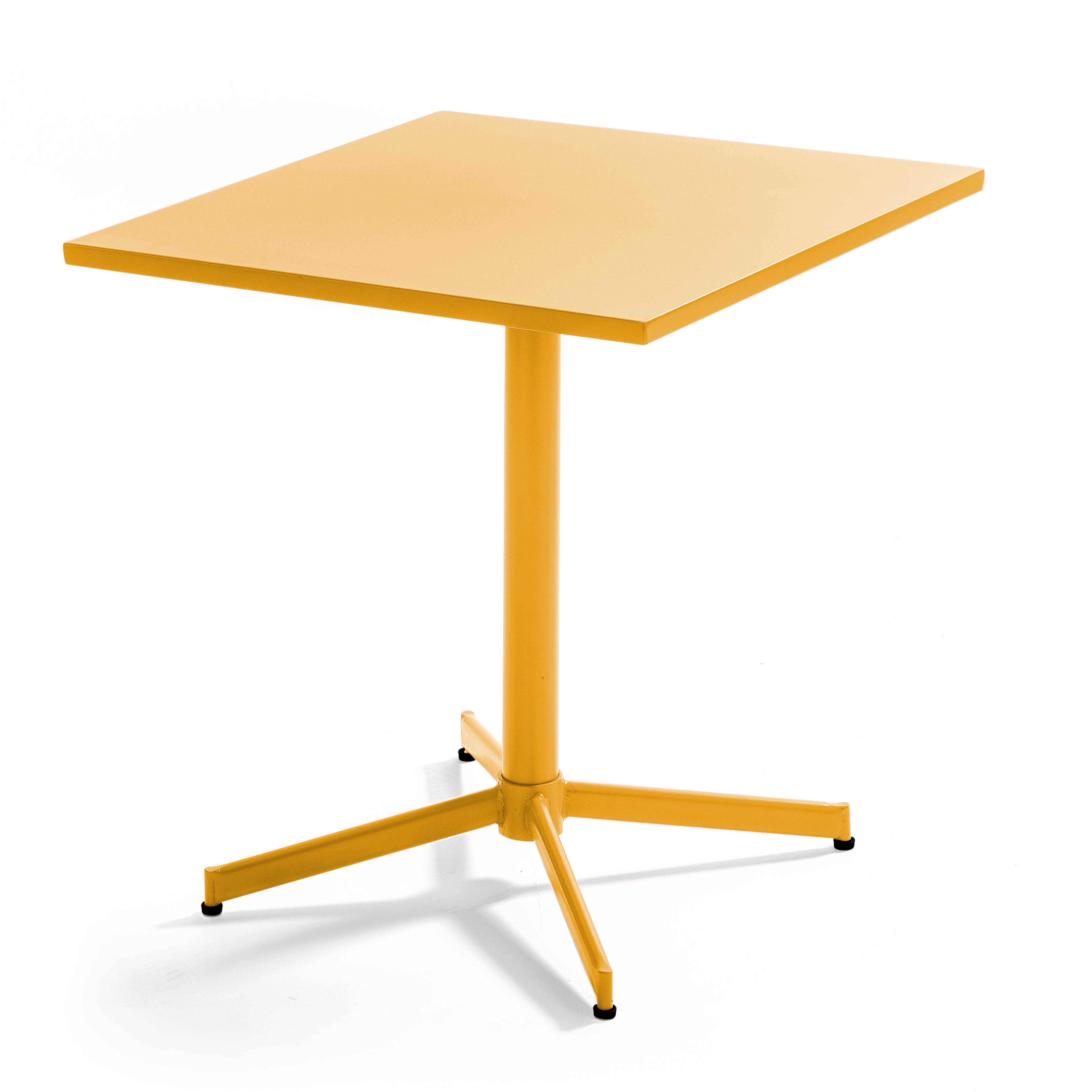 Oviala - Ensemble table de jardin bistrot et 2 fauteuils métal jaune Palavas - Oviala - Imagen 4