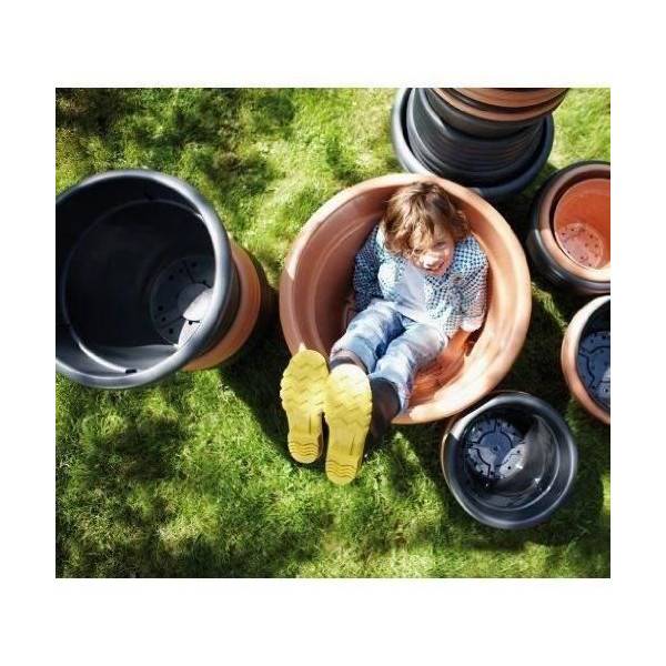 Elho Maceta Green Basics Cilinder 65 - Negro - Ø 64 x H 49 cm - exterior - 100% reciclado