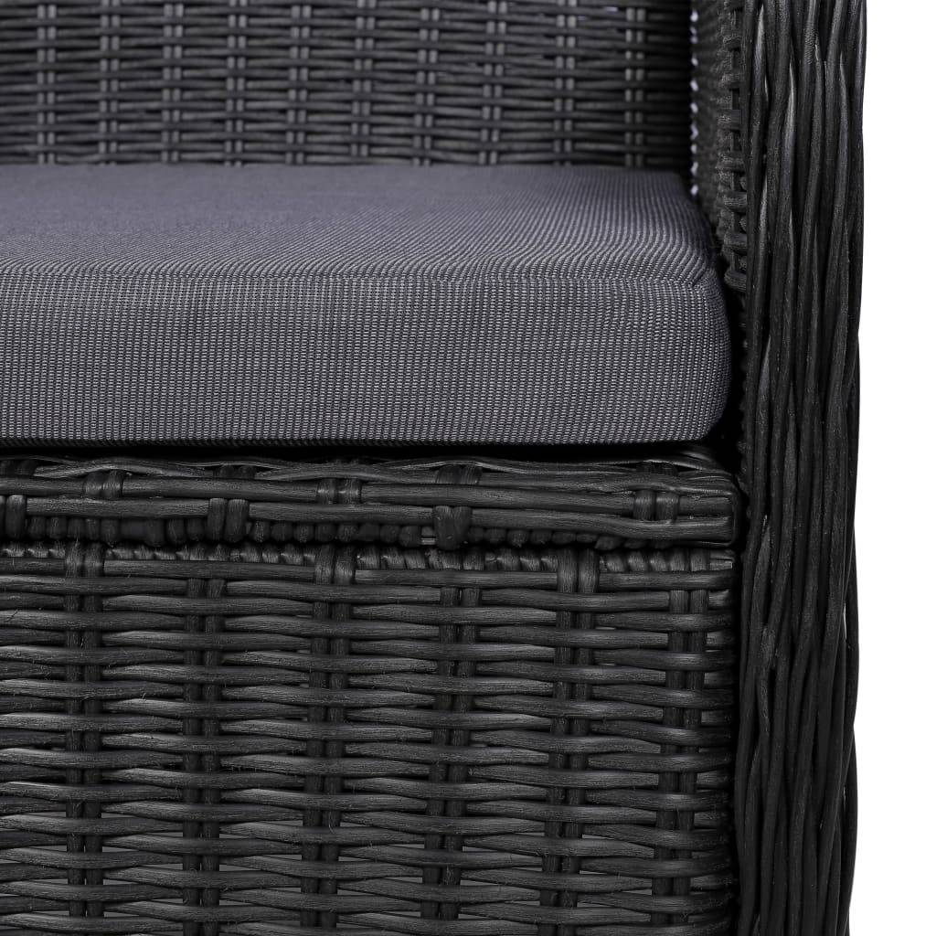 Vidaxl - Ensemble à manger d'extérieur 7 pcs Résine tressée Noir vidaXL 3057804 - Imagen 7