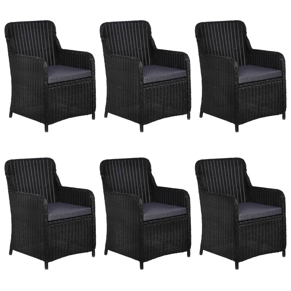 Vidaxl - Ensemble à manger d'extérieur 7 pcs Résine tressée Noir vidaXL 3057804 - Imagen 5
