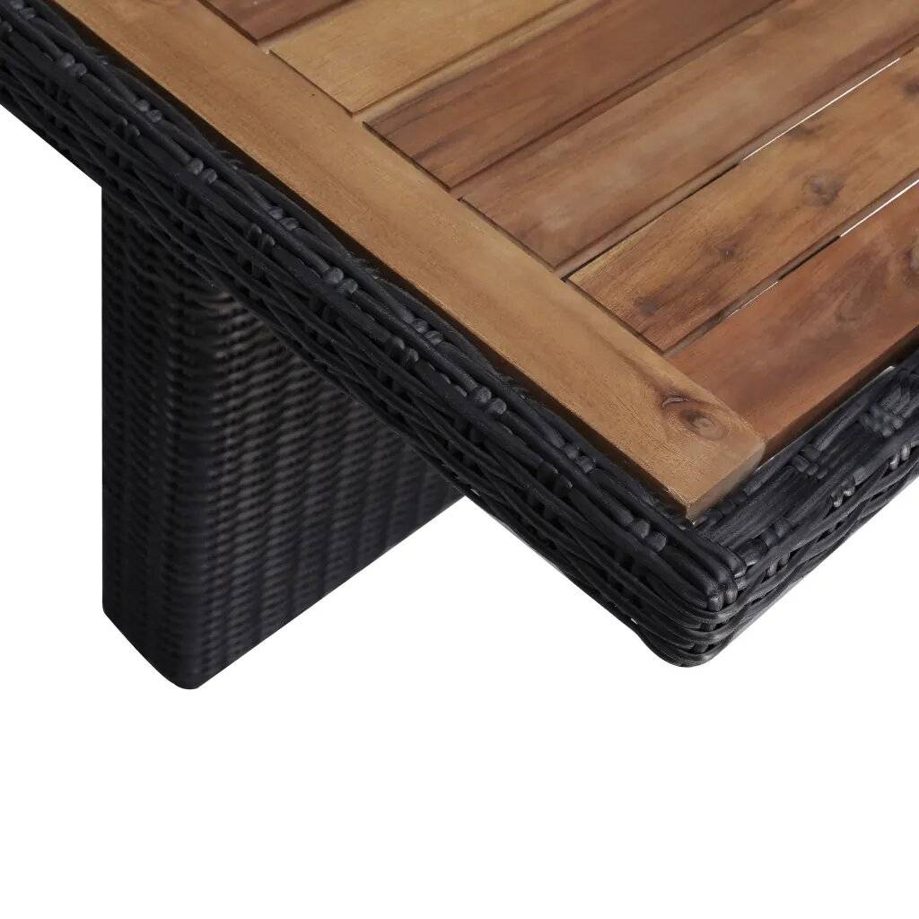 Vidaxl - Ensemble à manger d'extérieur 7 pcs Résine tressée Noir vidaXL 3057804 - Imagen 3
