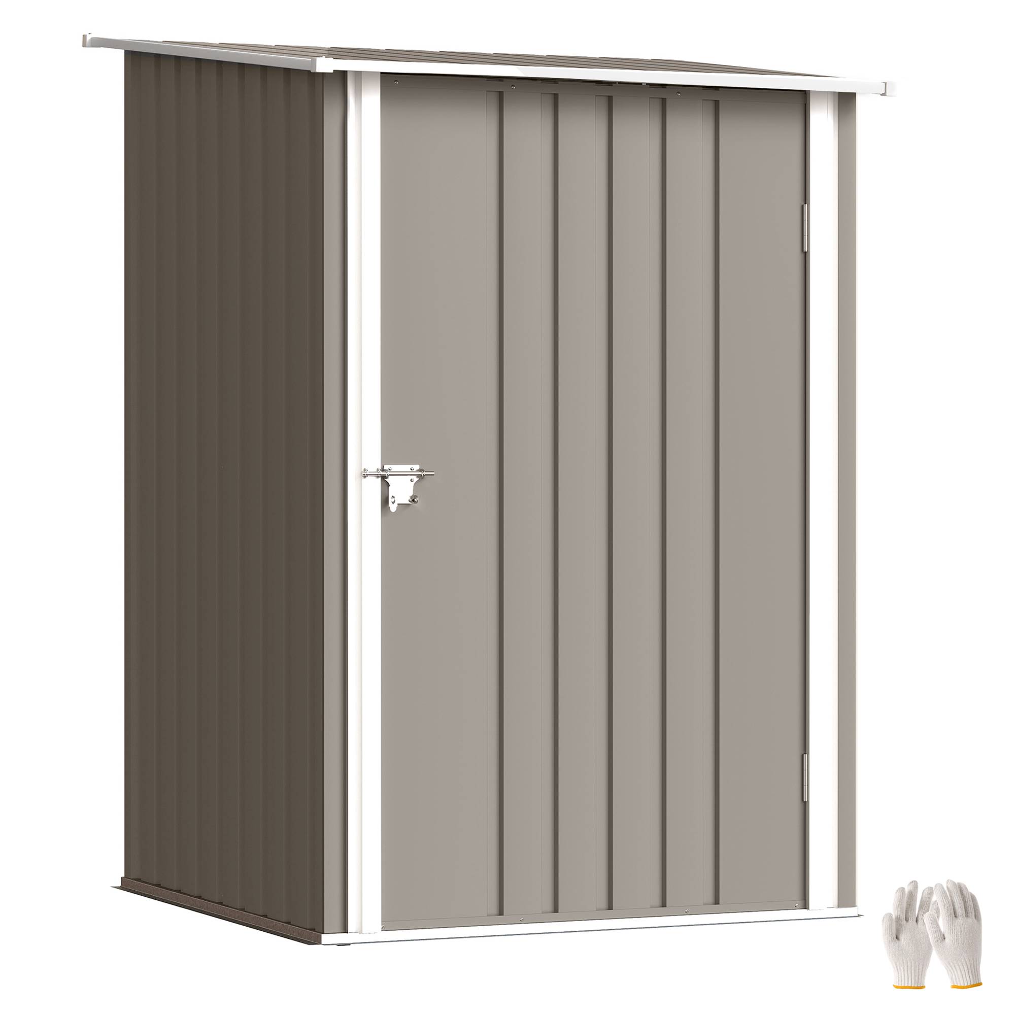 Abri de Jardin 1m² - Remise pour Outils - cabanon Porte verrouillable - dim. 1L x 1,03l x 1,6H m - tôle d'acier ondulée - Image 1