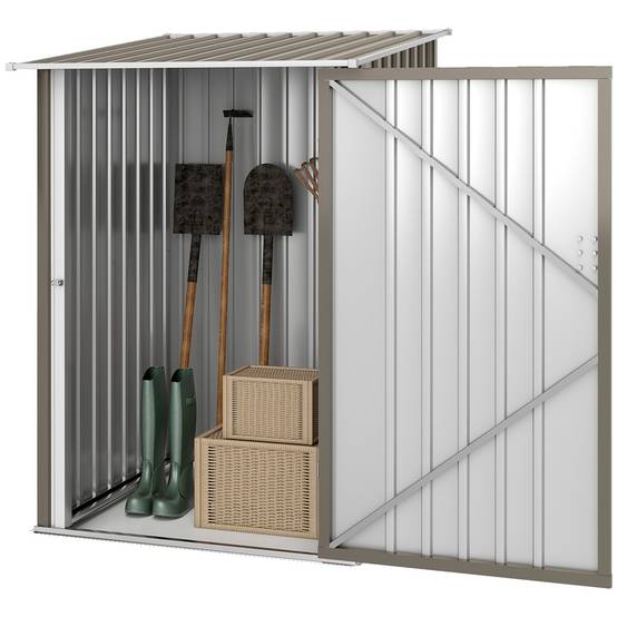 Abri de Jardin 1m² - Remise pour Outils - cabanon Porte verrouillable - dim. 1L x 1,03l x 1,6H m - tôle d'acier ondulée - Image 2
