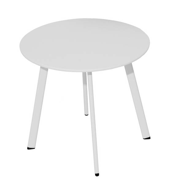 Proloisirs - Table basse de jardin Massaï ø 40 cm en acier époxy - blanc PROLOISIRS - Image 1