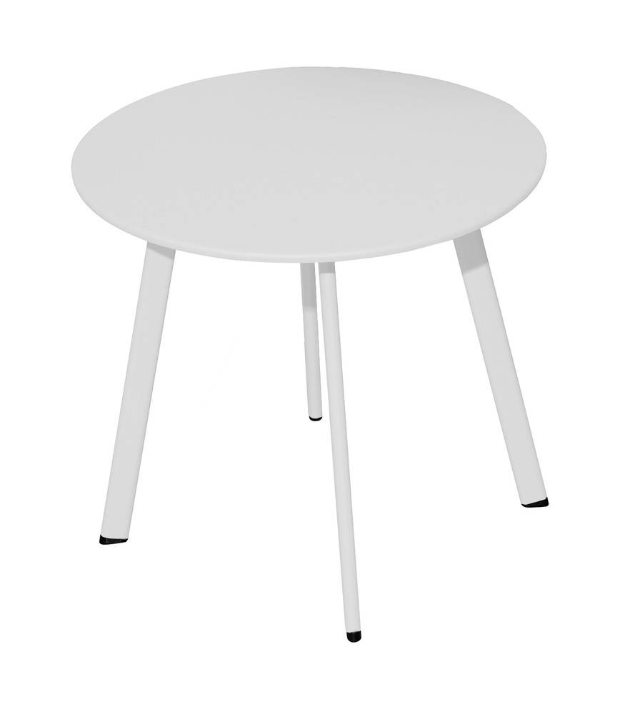 Proloisirs - Table basse de jardin Massaï ø 40 cm en acier époxy - blanc PROLOISIRS - Image 1