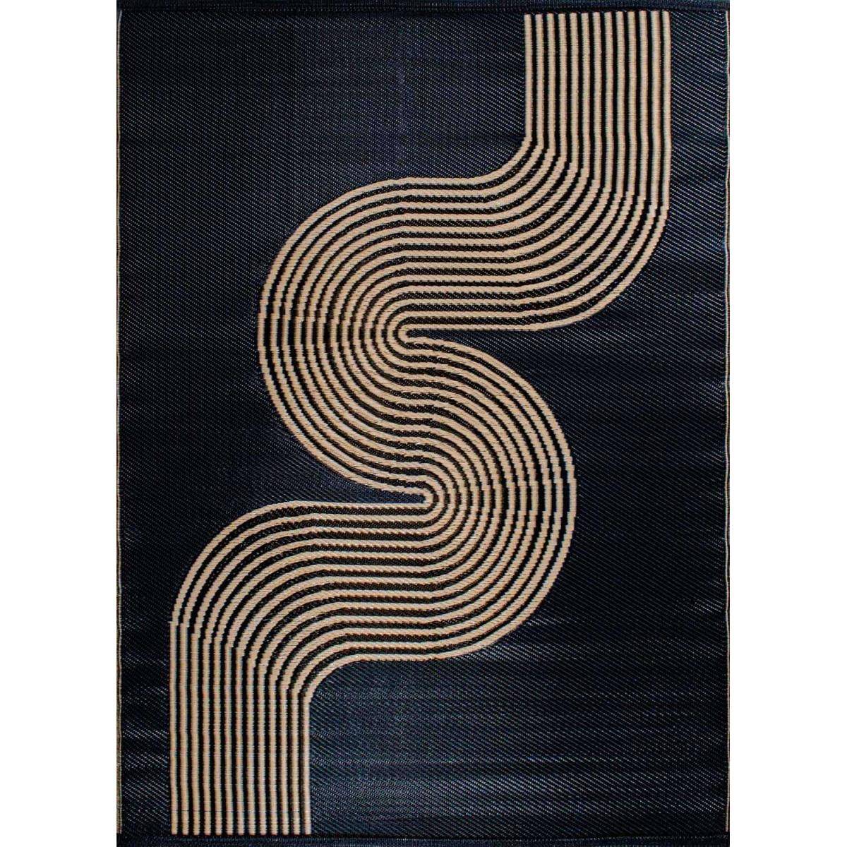 Jardindeco - Tapis extérieur en polypropylène Spargi 1743 noir 180 x 280 cm - Imagen 1