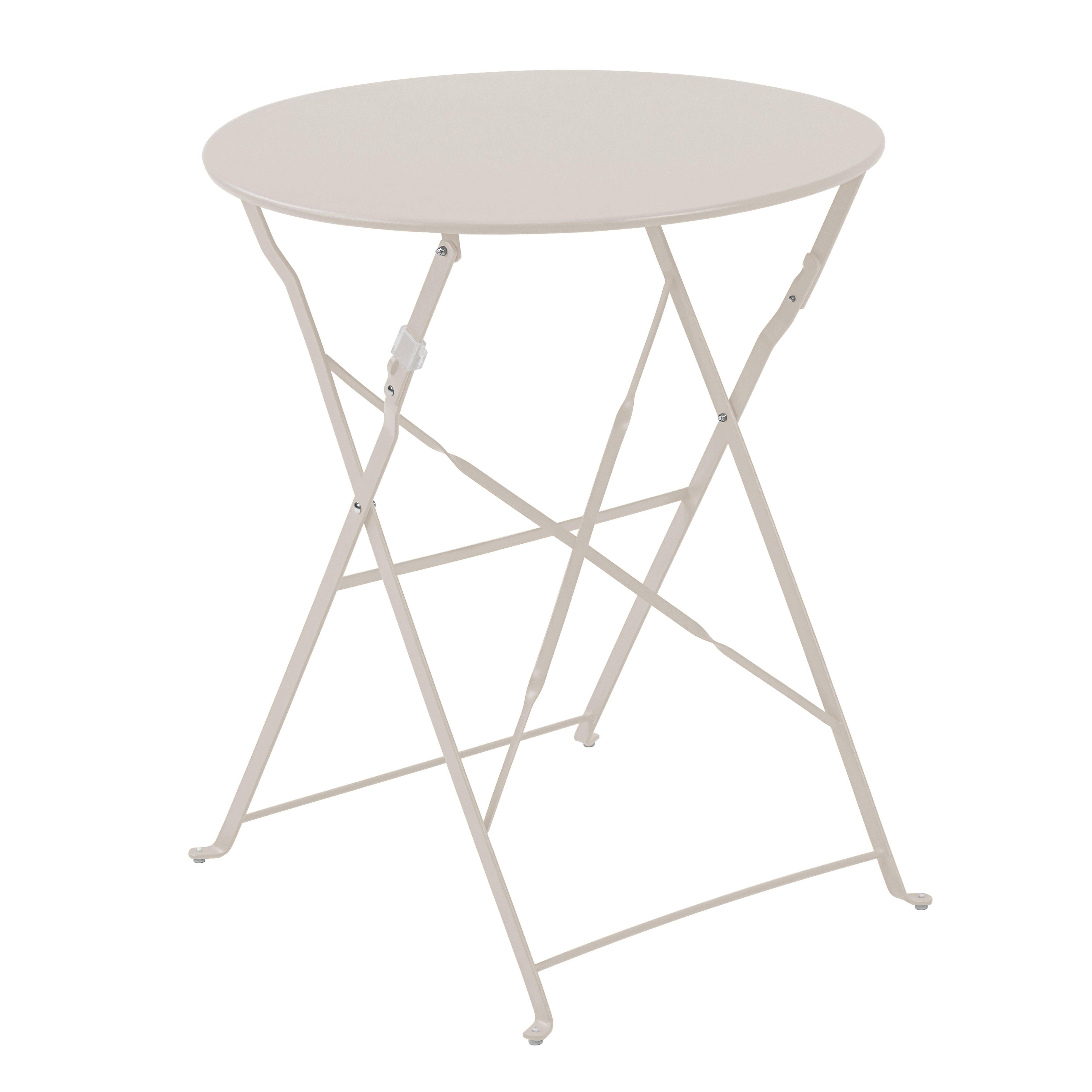Oviala - Table pliante en acier beige clair Annecy - Oviala - Imagen 1