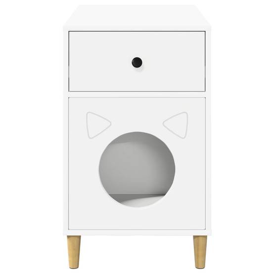 Maison pour chat bois d'ingénierie blanc 72 x 42.5 x 70 cm - PANGIVO - Image 7
