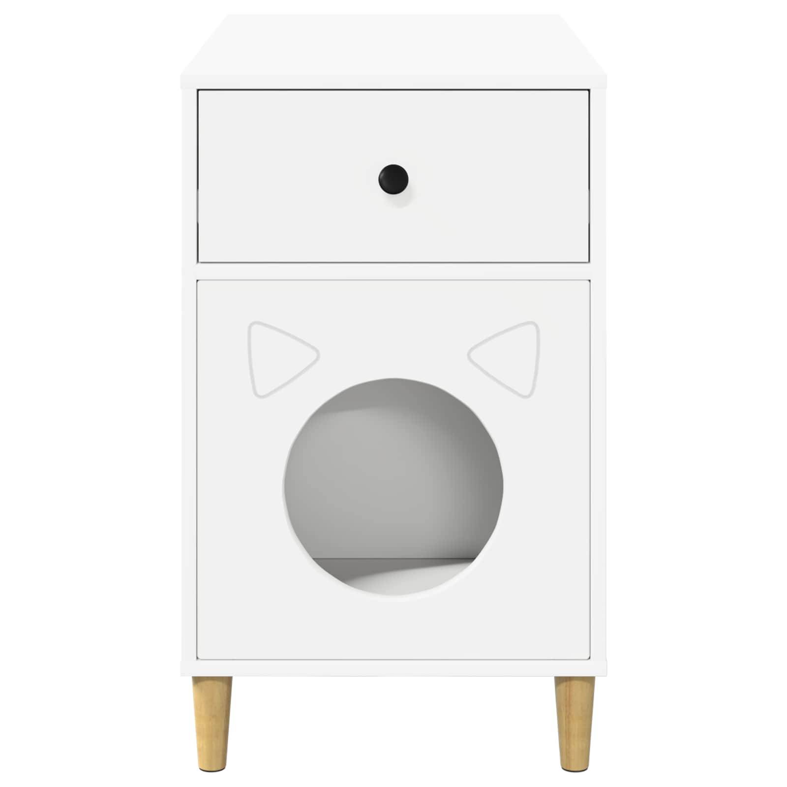 Maison pour chat bois d'ingénierie blanc 72 x 42.5 x 70 cm - PANGIVO - Image 7