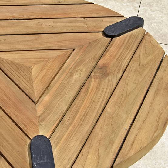 Table basse en teck recyclé 80 cm, Carmen - Gecko Jardin - Imagen 3