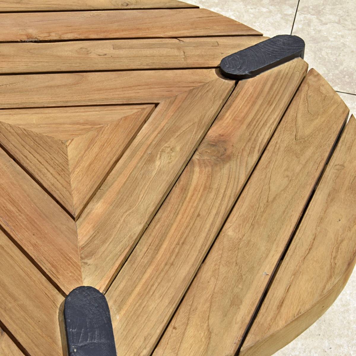 Table basse en teck recyclé 80 cm, Carmen - Gecko Jardin - Imagen 3