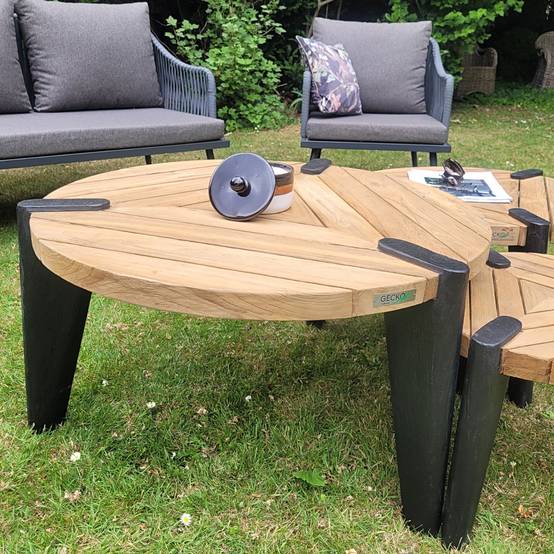 Table basse en teck recyclé 80 cm, Carmen - Gecko Jardin - Imagen 1