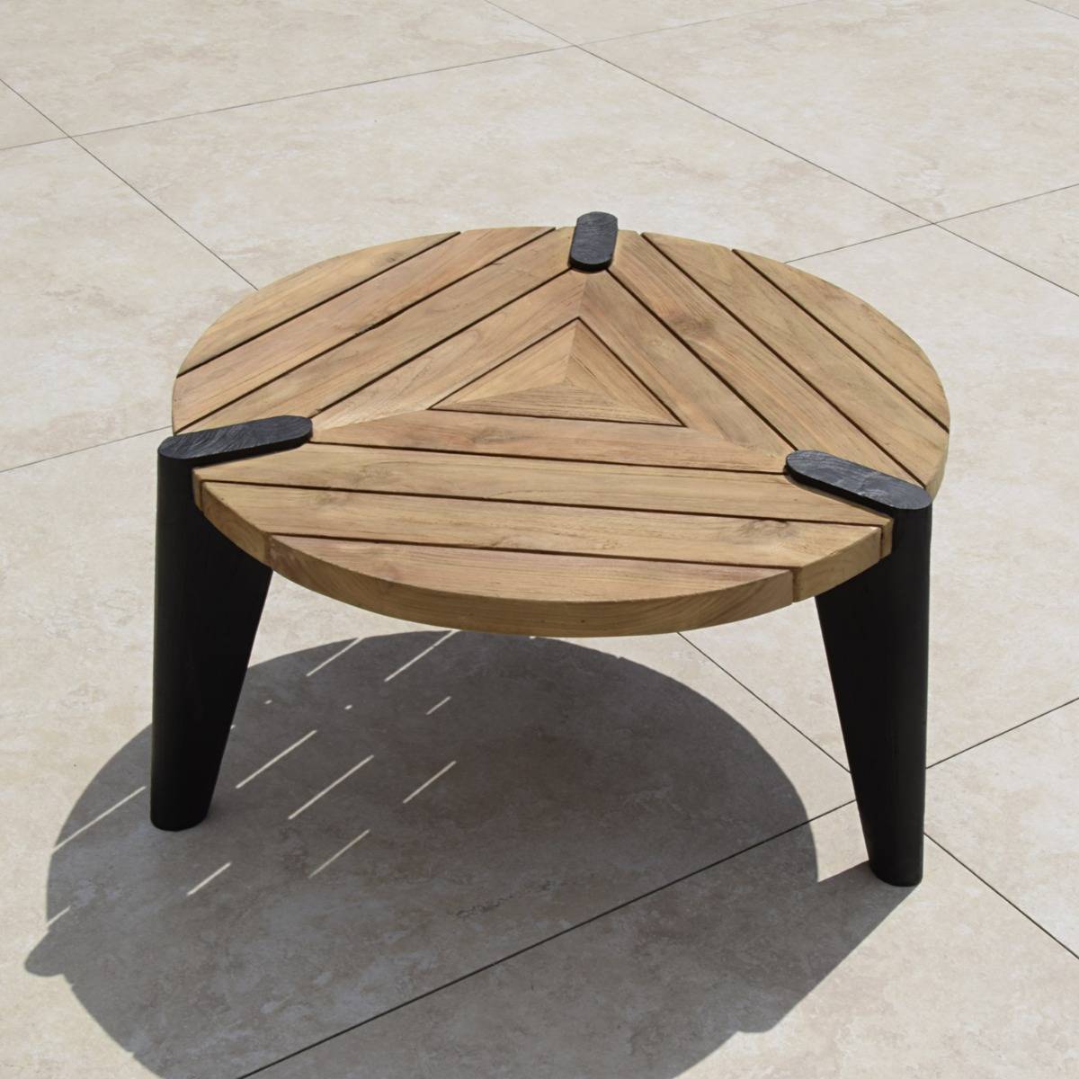 Table basse en teck recyclé 80 cm, Carmen - Gecko Jardin - Imagen 6