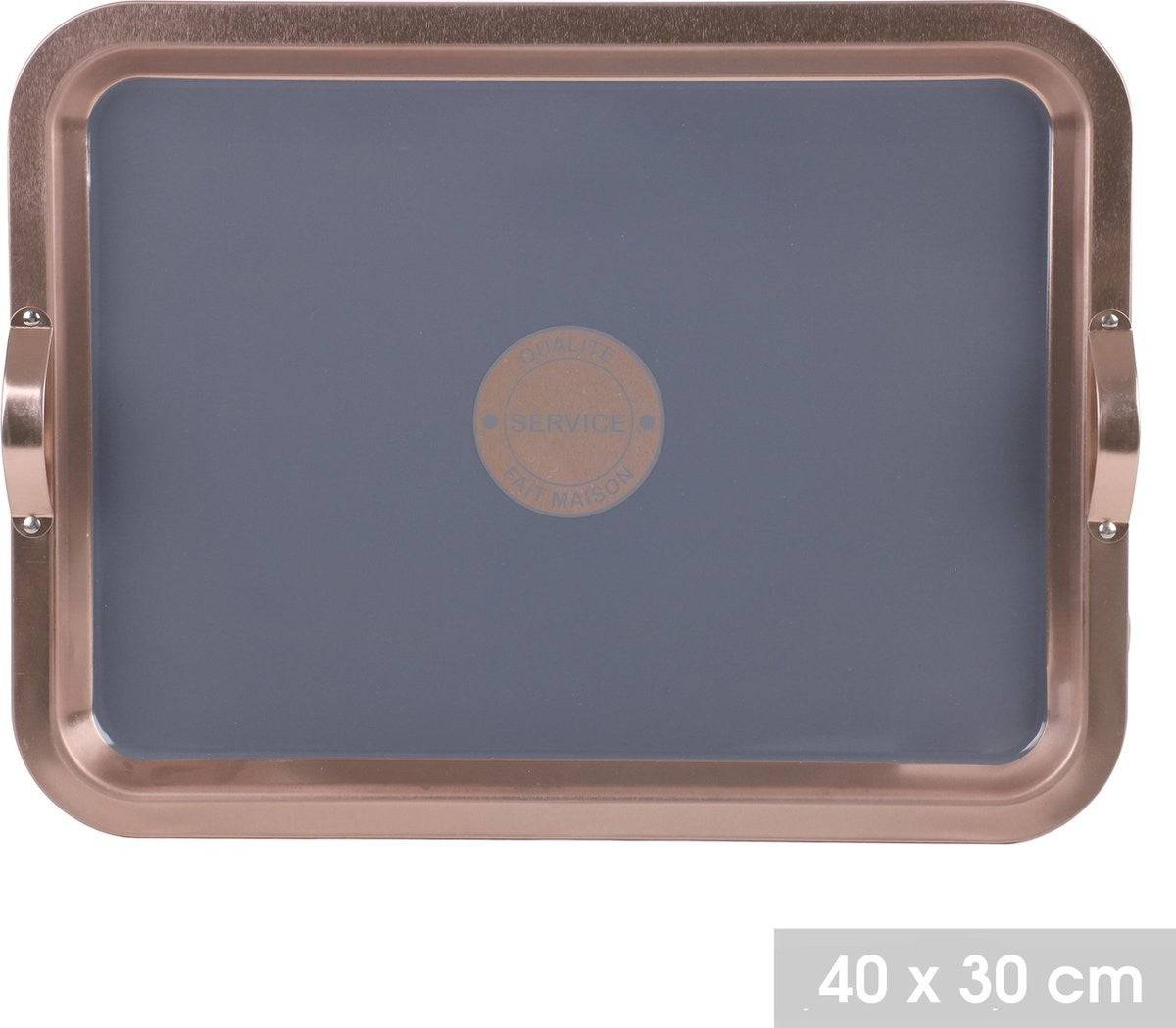 Importdistrib - PLATEAU DE LUXE PLATEAU DE SERVICE 30 x 40 x 4 cm CUIVRE COULEUR ARDOISE IMPORTDISTRIB