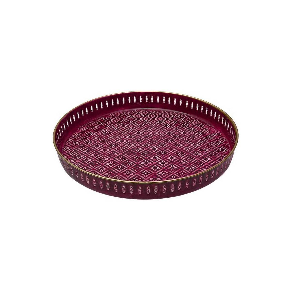 Bazardeluxe - Plateau en métal avec trépied en bambou Jali 60 cm - Imagen 1