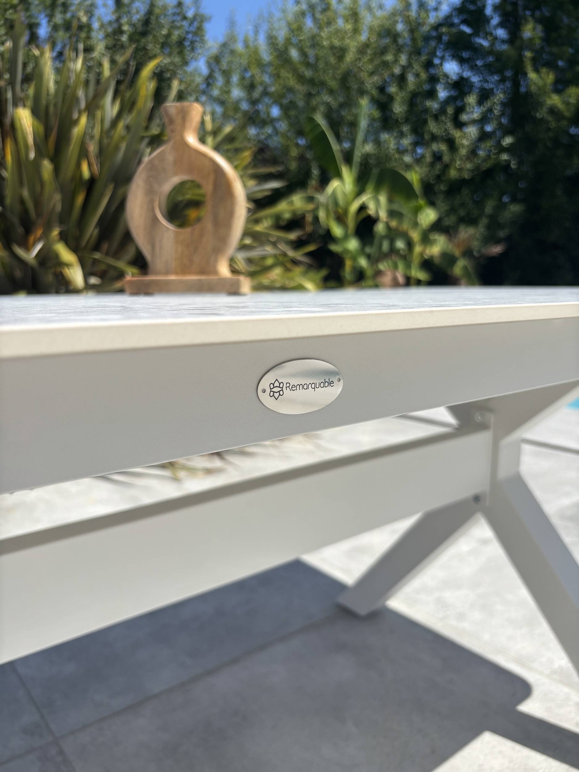 Table de jardin ABELLA - BLANC - REMARQUABLE - Image 6