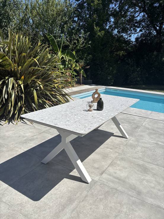 Table de jardin ABELLA - BLANC - REMARQUABLE - Image 2