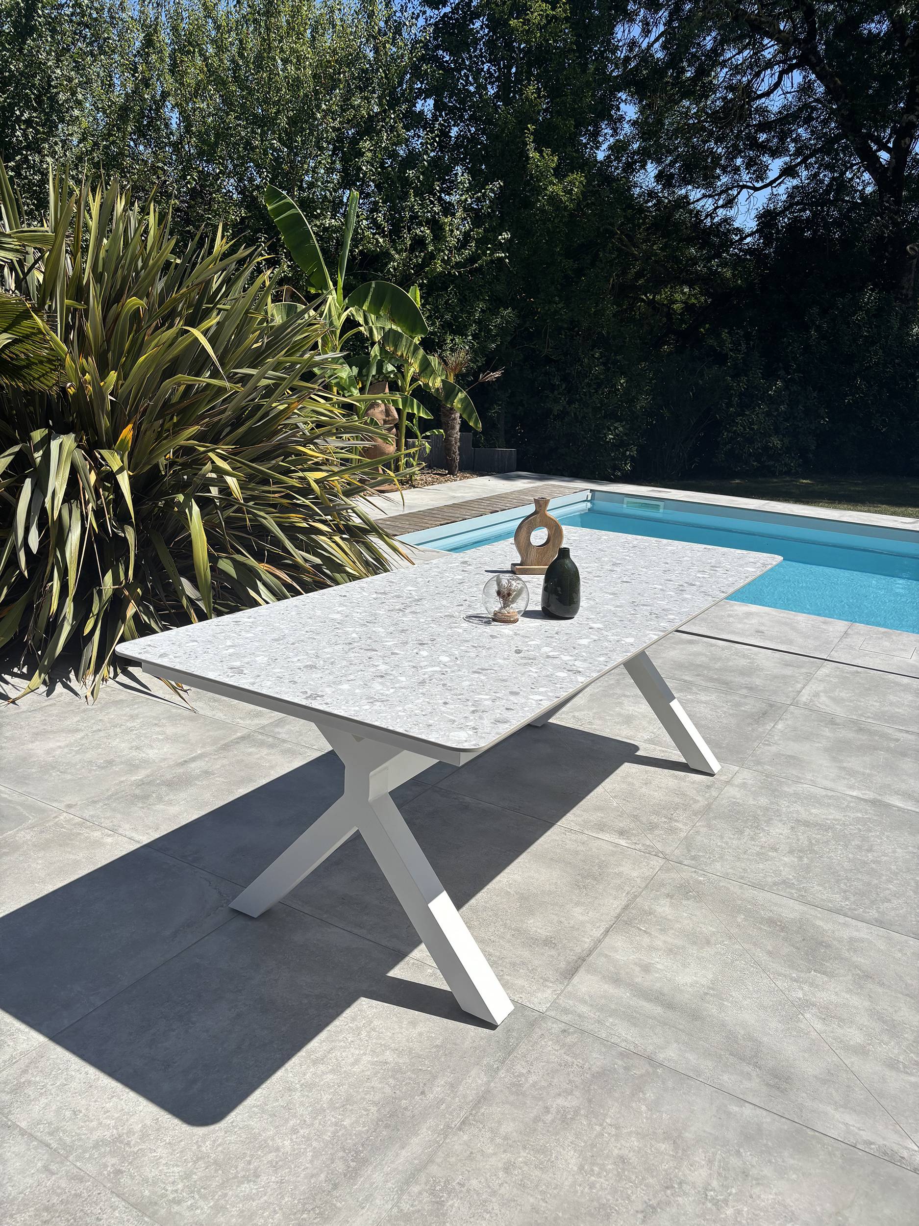 Table de jardin ABELLA - BLANC - REMARQUABLE - Image 2
