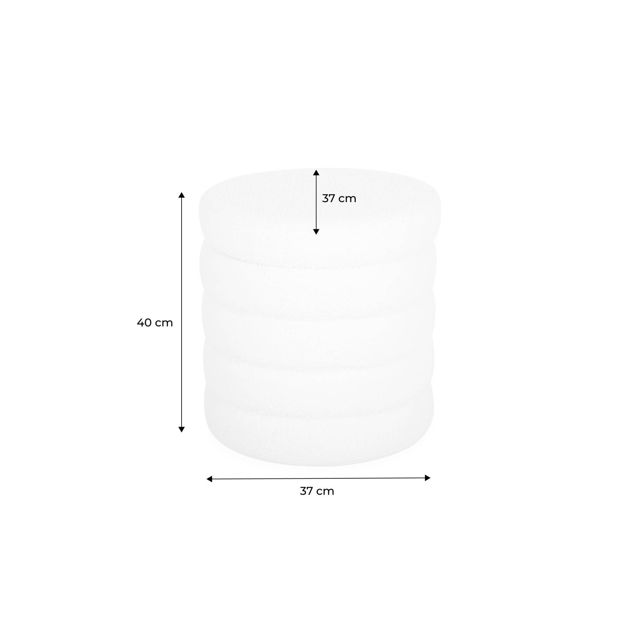 Tabouret en bouclettes blanches avec coffre de rangement intégré | sweeek - Image 4