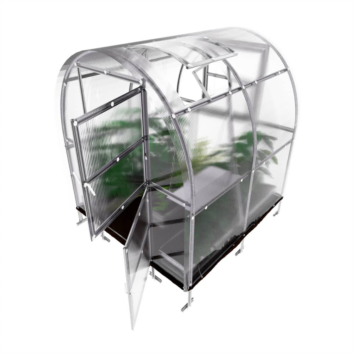 KLASIKA GREENHOUSES - Serre KLASIKA SLIM 2 x 2 m (4 m²) , 6 mm avec revêtement en polycarbonate - Image 6