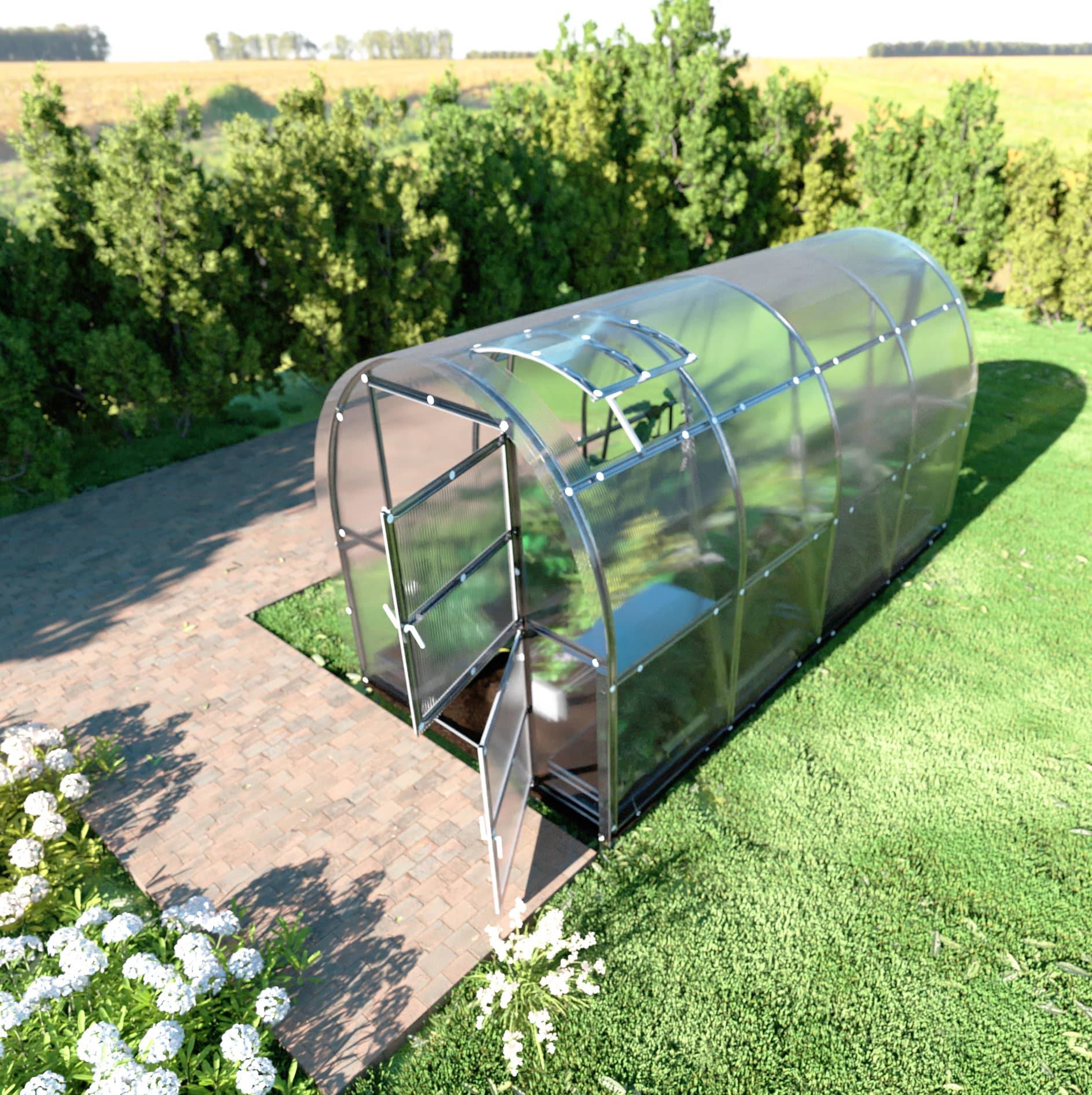 KLASIKA GREENHOUSES - Serre KLASIKA SLIM 2 x 2 m (4 m²) , 6 mm avec revêtement en polycarbonate - Image 2