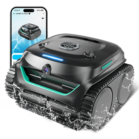 WYBOT C2 Vision - Robot de Piscine Sans Fil avec Smart Vision, Navigation Intelligente, 8 Modes de Nettoyage, batterie longue durée - Image 1